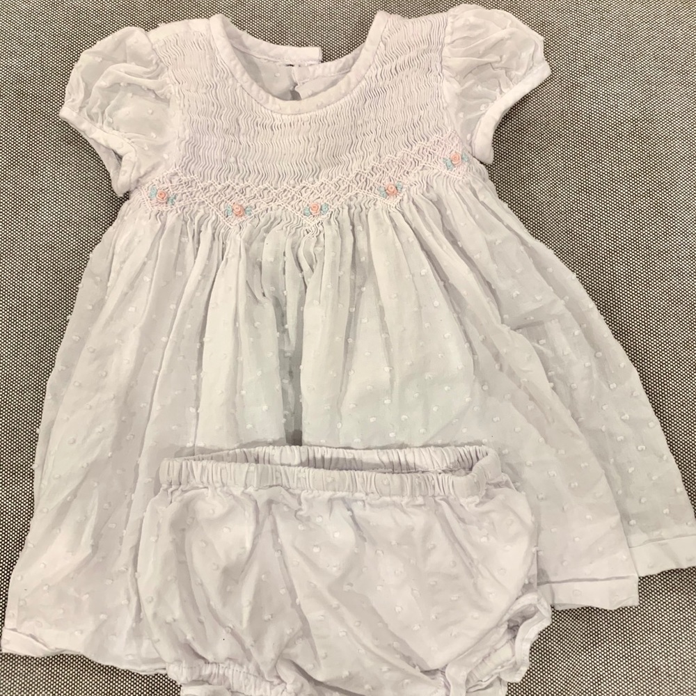 Smocked Swiss Dot Dress and Bloomer set